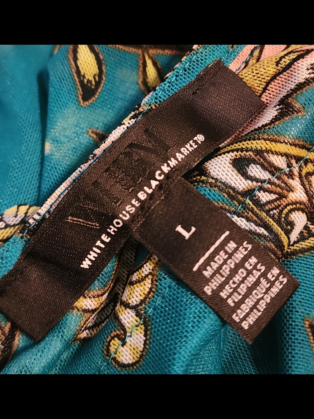 White House Black Market Teal Floral Paisley Blouse - Picture 2 of 6